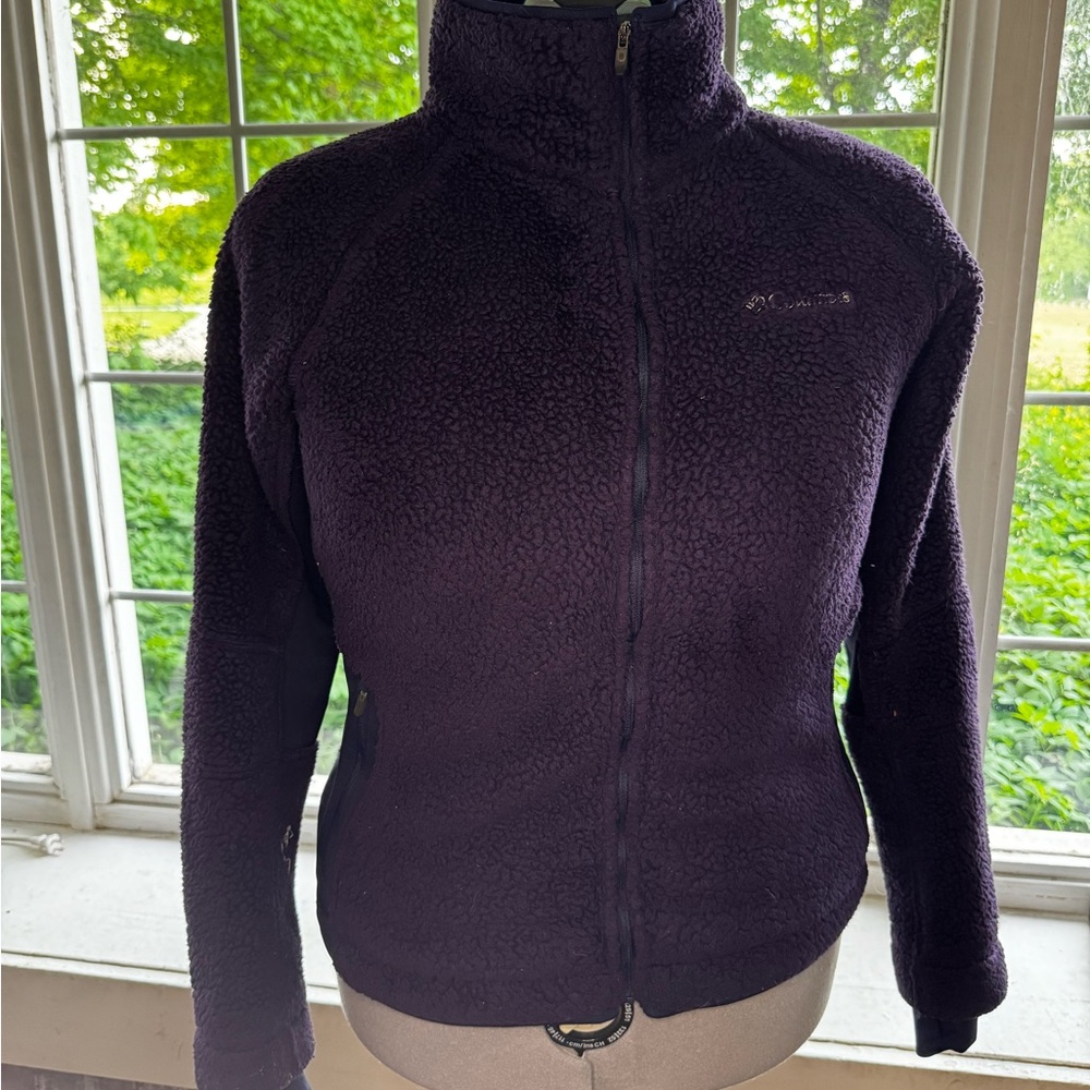 Columbia Purple Teddy Jacket Plush Fleece High Collar